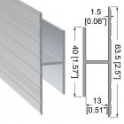 H-Shape Aluminium Extrusion for 13mm Panels (2mts)